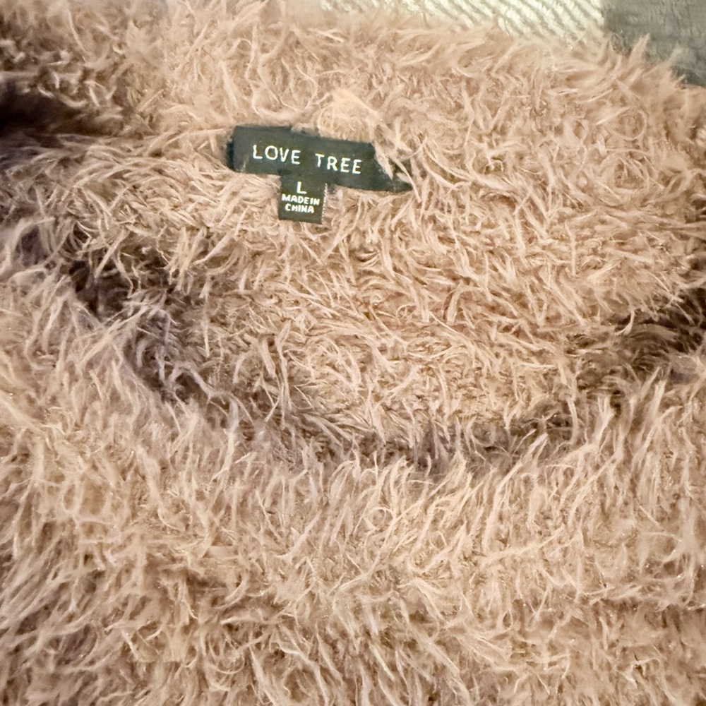 Love Tree Plush Brown Sweater